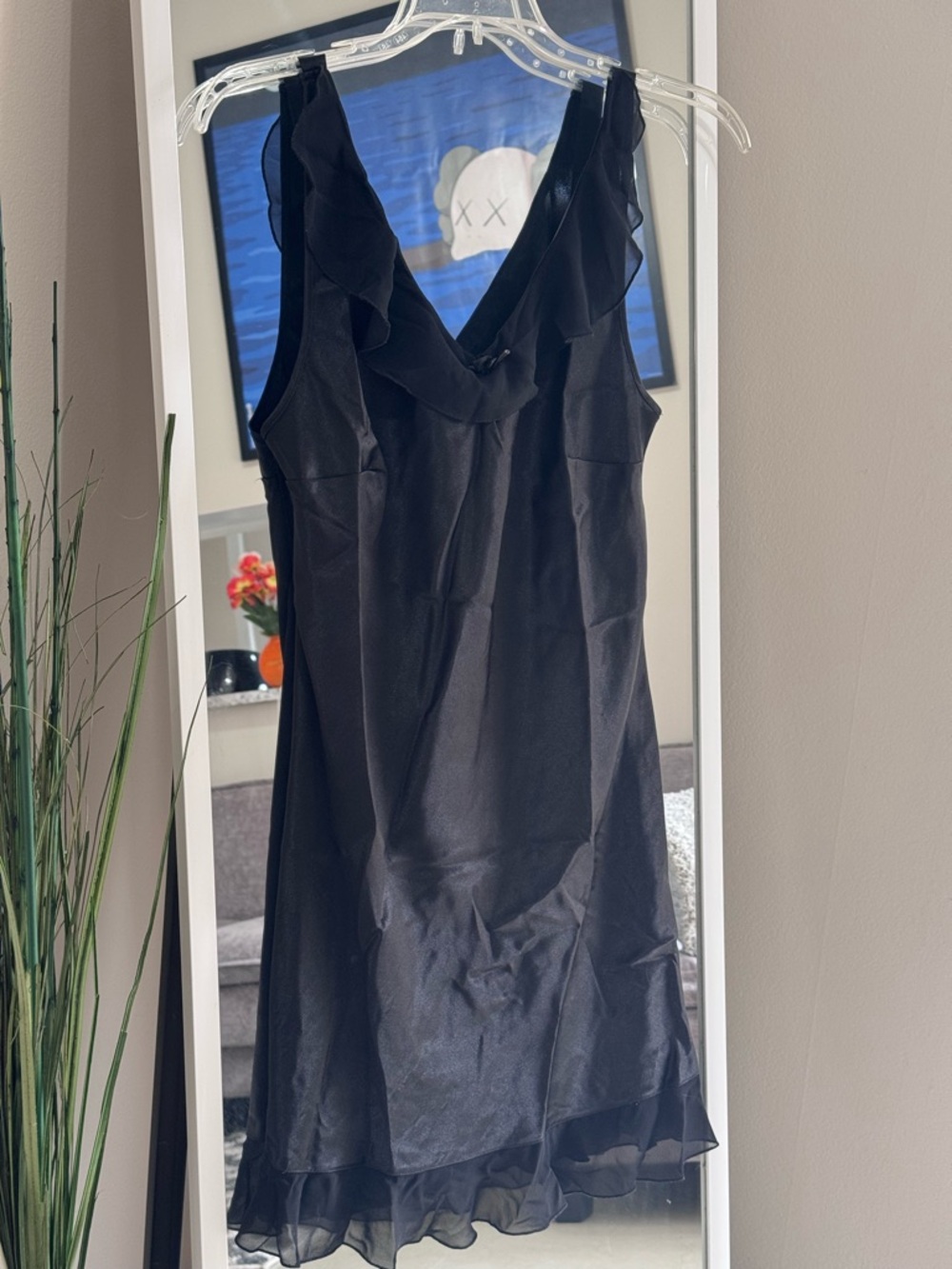 Vintage Innermost Sears Black Satin Slip Dress Size Small 90s Lingerie